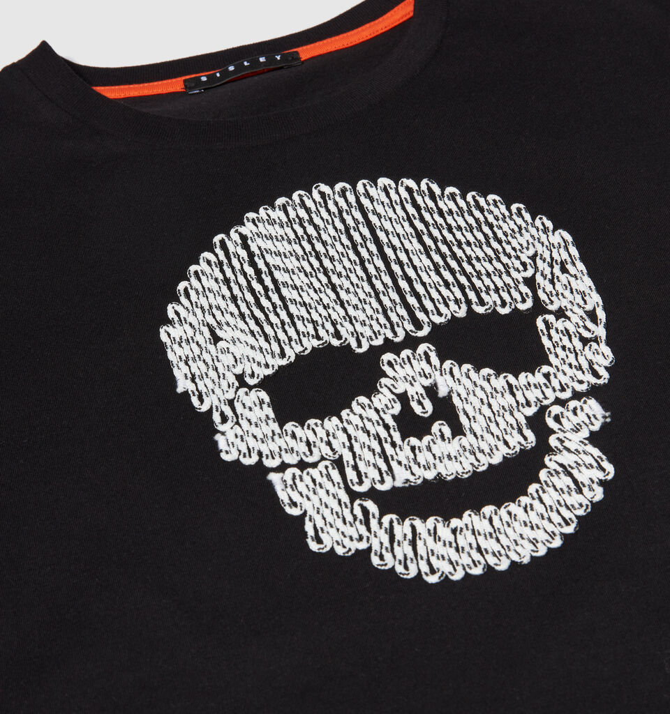 T-shirt with embroidery - boys' short sleeve t-shirts - Black | Sisley Young image number 2